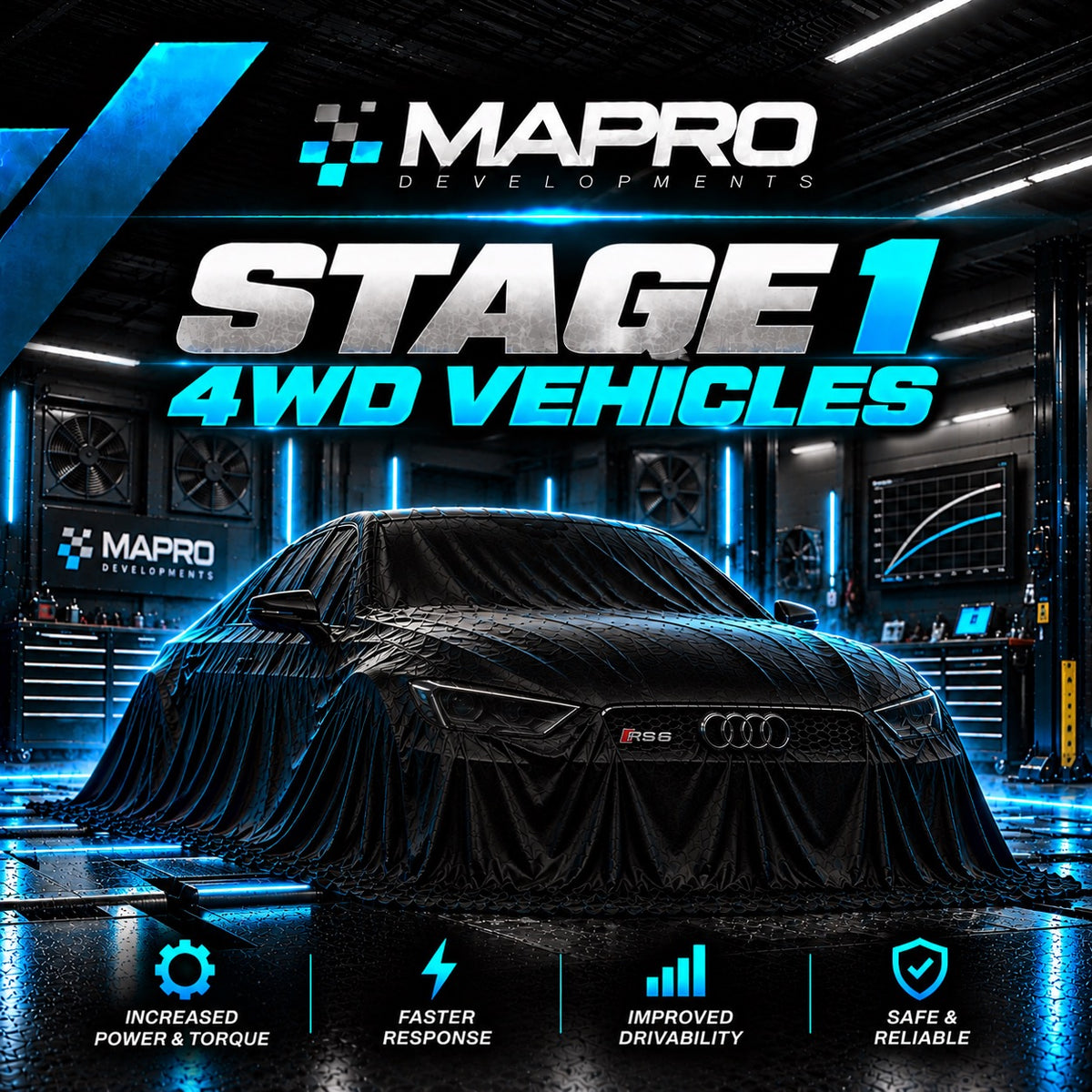 Mapro Stage 1 (4WD Vehicles ) on Rolling Road £360 Inc Vat